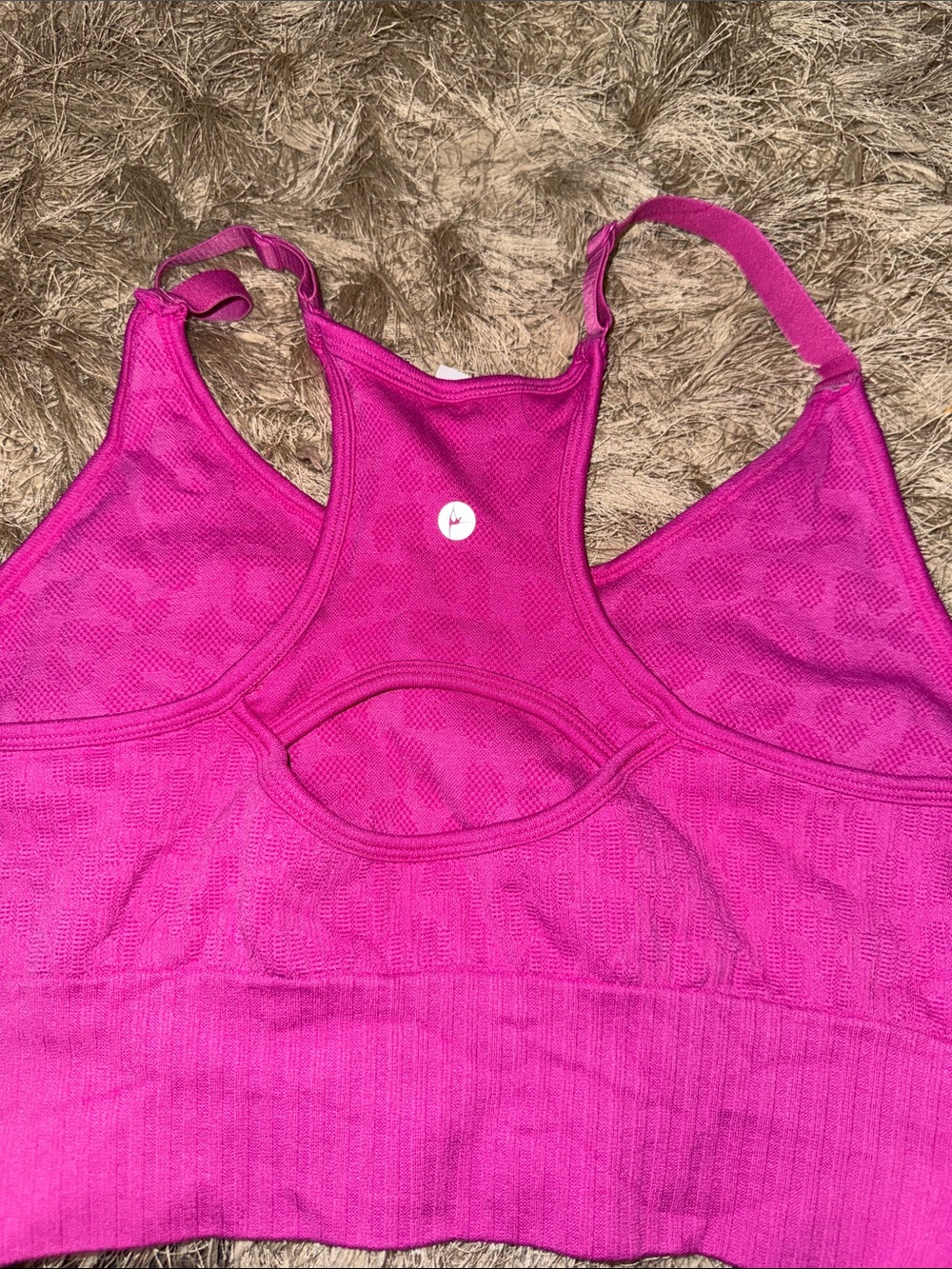 Women’s Seamless Racerback Bralette - Pink and Navy - Picture 5 of 6